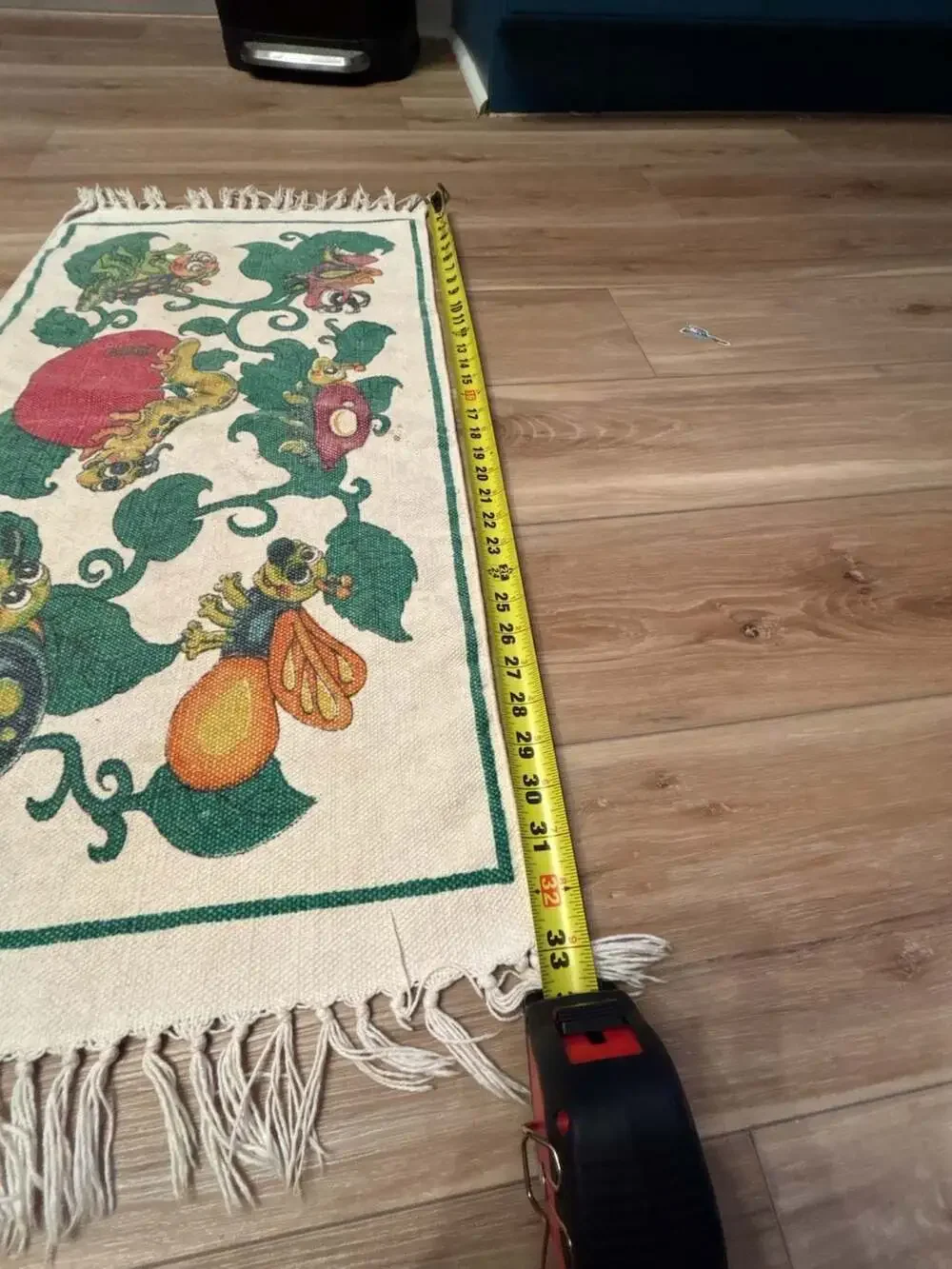 Vintage 1995 H.O.L. Woven Tapestry Wall Hanging Bug Insect Motif 17x33